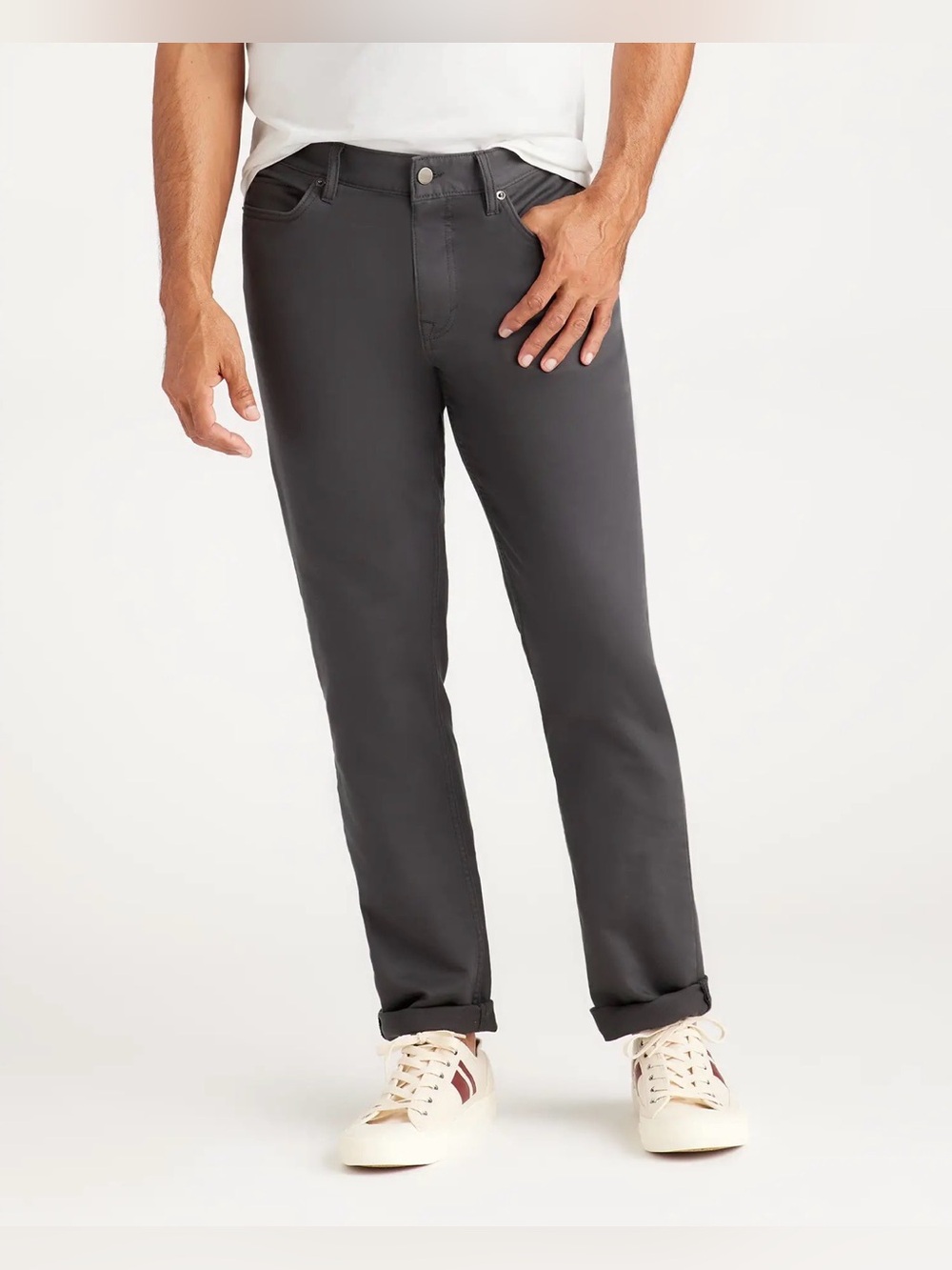 Mens Quince Comfort Stretch Traveler 5-Pocket Pants 34x30 Straight Charcoal